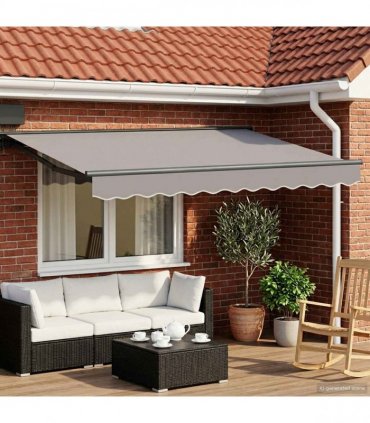 vidaXL Manual Awning Frame with LEDs Anthracite 3 x 2.5 m Aluminium