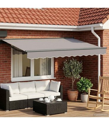 vidaXL Manual Awning Frame with LEDs Anthracite 3 x 2.5 m Aluminium