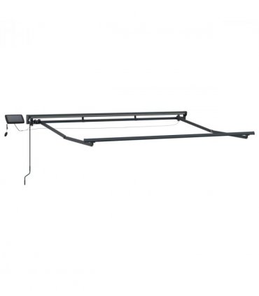 vidaXL Manual Awning Frame with LEDs Anthracite 3 x 2.5 m Aluminium