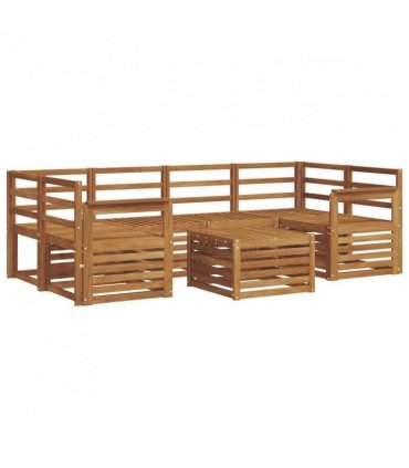 vidaXL Outdoor Sofa Set 7 pcs Natural Solid Acacia Wood