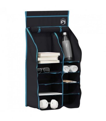 vidaXL Hanging Tent Organizer 10 Pockets Black 40.5 x 25 x 80 cm