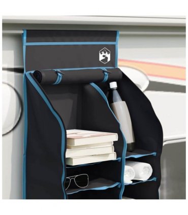 vidaXL Hanging Tent Organizer 10 Pockets Black 40.5 x 25 x 80 cm
