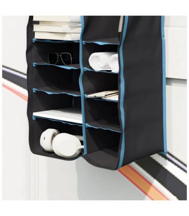 vidaXL Hanging Tent Organizer 10 Pockets Black 40.5 x 25 x 80 cm