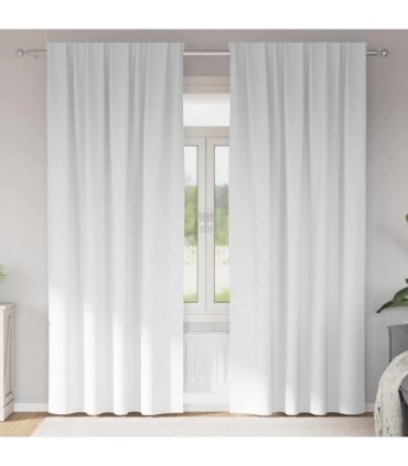 vidaXL Blackout Curtains with Rings 2 pcs Pure White 245 x 140 cm