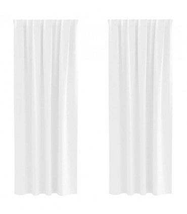 vidaXL Blackout Curtains with Rings 2 pcs Pure White 245 x 140 cm