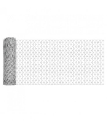vidaXL Hexagon Fence Silver 0.8 x 25 m Galvanised steel