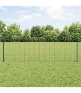vidaXL Embedded Fence Post 11 pcs Green 100 cm Powder-Coated Steel