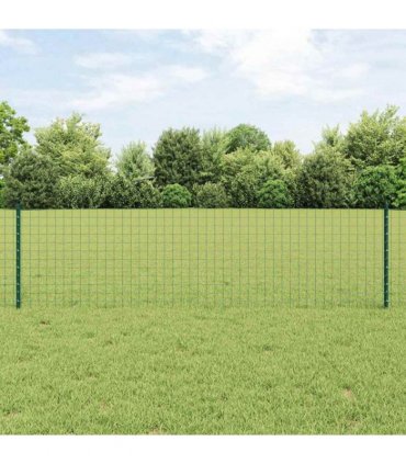 vidaXL Embedded Fence Post 11 pcs Green 100 cm Powder-Coated Steel