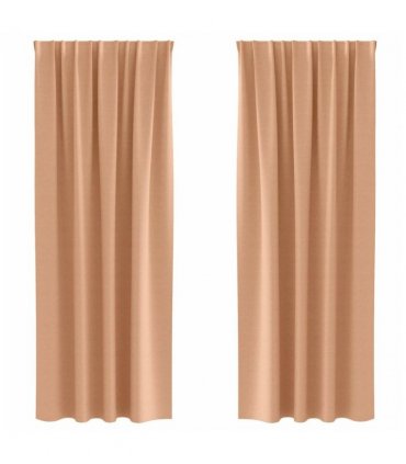 vidaXL Blackout Curtains with Rings 2 pcs Light Brown 225 x 140 cm