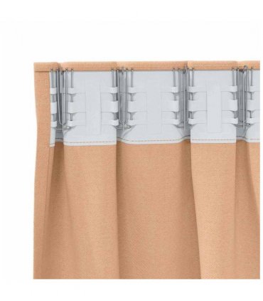 vidaXL Blackout Curtains with Rings 2 pcs Light Brown 225 x 140 cm