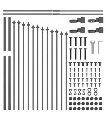 vidaXL Garden Fence Woerden Grey 170 x 140 cm Powder-Coated Steel