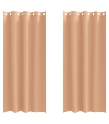 vidaXL Blackout Curtains with Rings 2 pcs Light Brown 260 x 140 cm