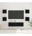 vidaXL TV Cabinet Set Wall-mounted 6 pcs Black Oak Engineered Wood