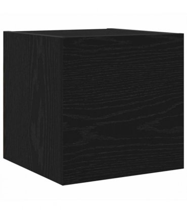 vidaXL TV Cabinet Set Wall-mounted 6 pcs Black Oak Engineered Wood