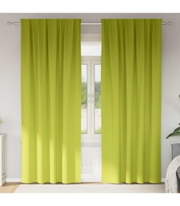 vidaXL Blackout Curtains with Rings 2 pcs Green 225 x 140 cm Polyester