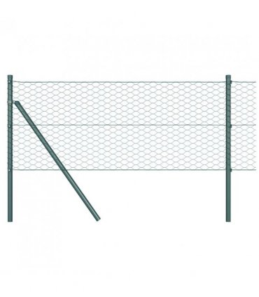 vidaXL Hexagon Fence Green 0.8 x 100 m PVC