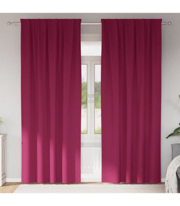 vidaXL Blackout Curtains with Rings 2 pcs Wine Red 225 x 140 cm
