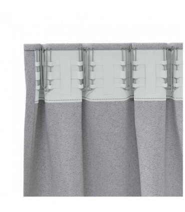 vidaXL Blackout Curtains with Rings 2 pcs Light Grey 245 x 140 cm