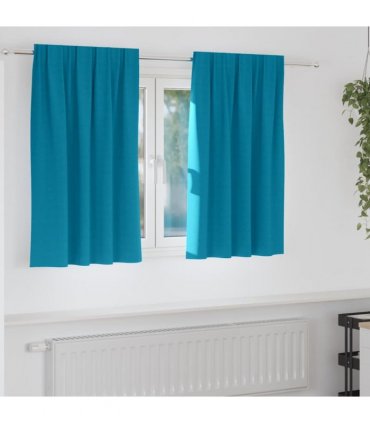 vidaXL Blackout Curtains with Rings 2 pcs Turquoise 140 x 140 cm