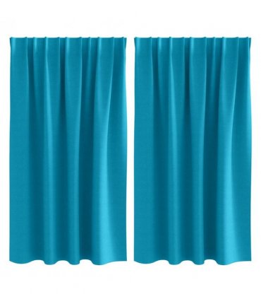 vidaXL Blackout Curtains with Rings 2 pcs Turquoise 140 x 140 cm