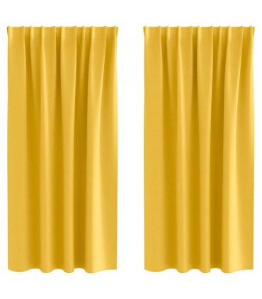 vidaXL Blackout Curtains with Rings 2 pcs Mustard Yellow 175 x 140 cm