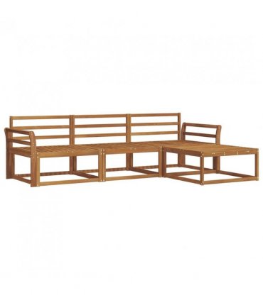 vidaXL Outdoor Sofa Set 4 pcs Natural Solid Acacia Wood