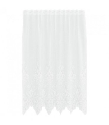 vidaXL Lace Curtain with Curtains Floral White 180 x 150 cm Polyester