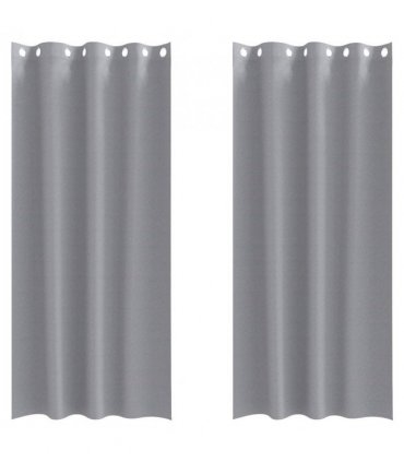 vidaXL Blackout Curtains with Rings 2 pcs Light Grey 260 x 140 cm