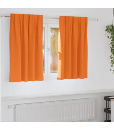 vidaXL Blackout Curtains with Rings 2 pcs Bright Orange 140 x 140 cm