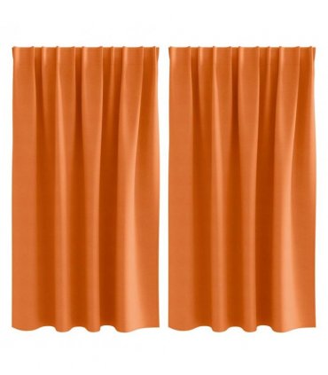vidaXL Blackout Curtains with Rings 2 pcs Bright Orange 140 x 140 cm