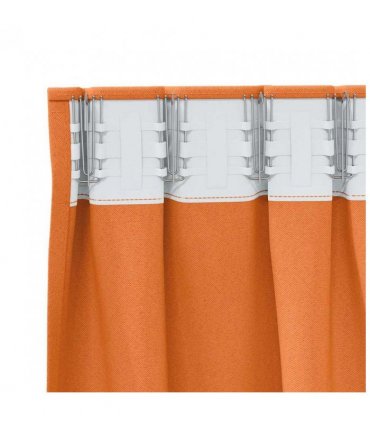 vidaXL Blackout Curtains with Rings 2 pcs Bright Orange 140 x 140 cm