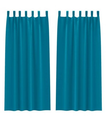 vidaXL Blackout Curtains with Rings 2 pcs Turquoise 260 x 140 cm