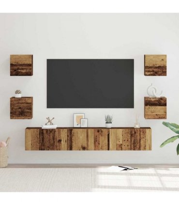 vidaXL TV Cabinet Set Wall-mounted 7 pcs Old Wood Engineered Wood