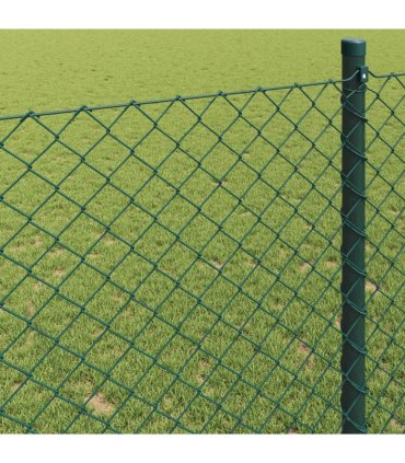 vidaXL Chain Link Fence 10 x 1.5 m Steel Green