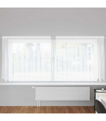 vidaXL Lace Curtain with Curtains Floral White 180 x 300 cm Polyester