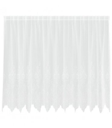 vidaXL Lace Curtain with Curtains Floral White 180 x 300 cm Polyester