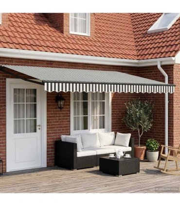 vidaXL Manual Retractable Awning with LEDs 4 x 3 m
