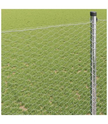 vidaXL Hexagon Fence Silver 1.5 x 50 m Galvanised steel