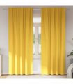 vidaXL Blackout Curtains with Rings 2 pcs Mustard Yellow 225 x 140 cm