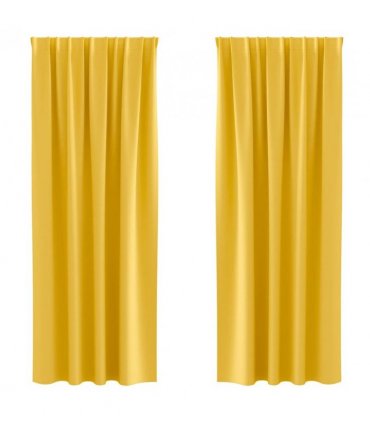 vidaXL Blackout Curtains with Rings 2 pcs Mustard Yellow 225 x 140 cm