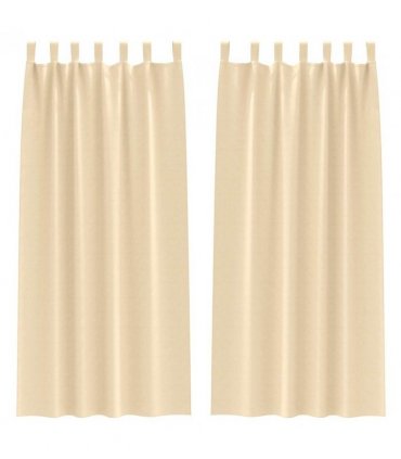 vidaXL Blackout Curtains with Rings 2 pcs Cream 245 x 140 cm Polyester