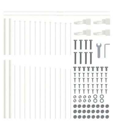 vidaXL Garden Fence Woerden White 170 x 165 cm Powder-Coated Steel