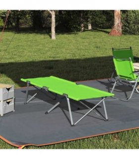 vidaXL Folding Camping Bed Green 194 x 62.5 x 42.5 cm Oxford and Steel