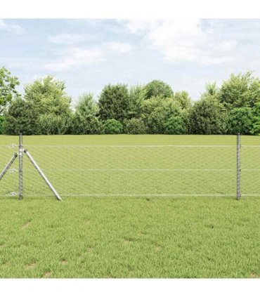 vidaXL Hexagon Fence Silver 0.8 x 25 m Galvanised steel