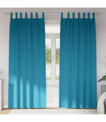 vidaXL Blackout Curtains with Rings 2 pcs Turquoise 245 x 140 cm