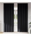 vidaXL Blackout Curtains with Rings 2 pcs Black 225 x 140 cm Polyester