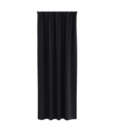vidaXL Blackout Curtains with Rings 2 pcs Black 225 x 140 cm Polyester