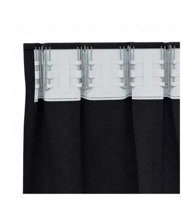 vidaXL Blackout Curtains with Rings 2 pcs Black 225 x 140 cm Polyester