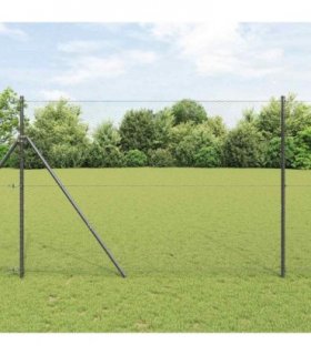 vidaXL Hexagon Fence Grey 1.6 x 25 m PVC