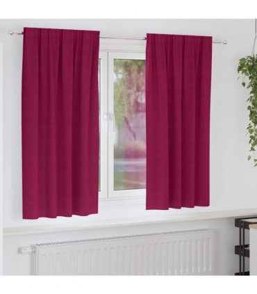 vidaXL Blackout Curtains with Rings 2 pcs Wine Red 175 x 140 cm